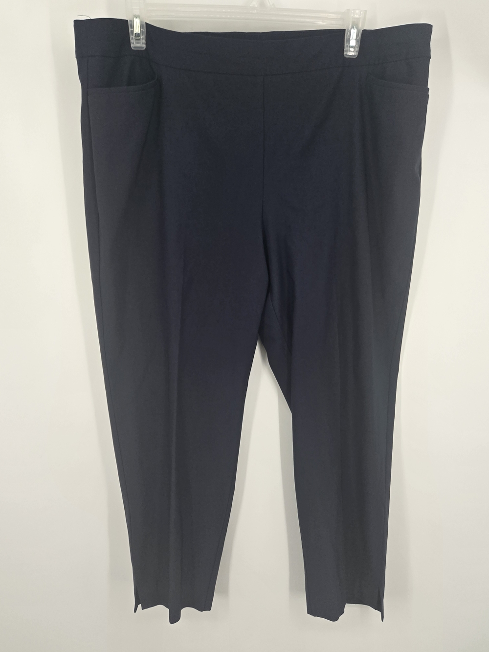 Chico's Navy Ponte Straight Leg Pants 4R (20) 7355